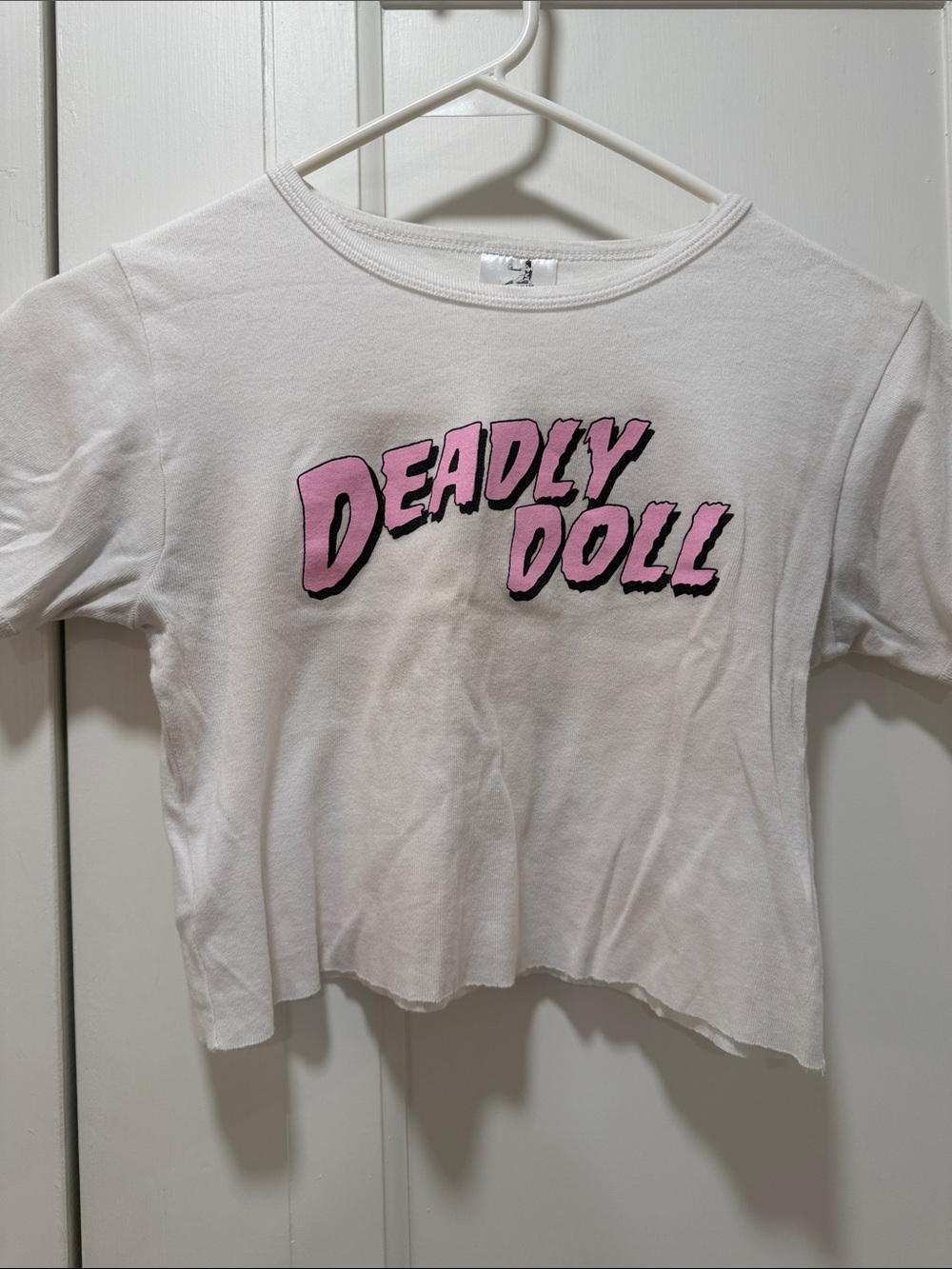 Chrome Hearts & Deadly Doll Crop Tee with Pink Graohic